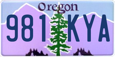 OR license plate 981KYA