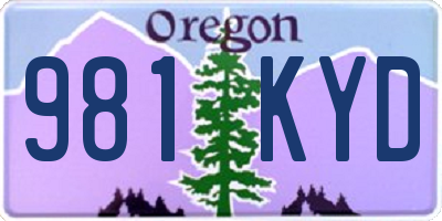 OR license plate 981KYD