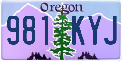OR license plate 981KYJ