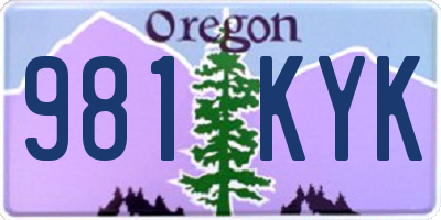 OR license plate 981KYK