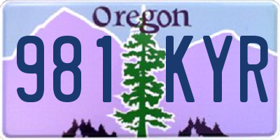 OR license plate 981KYR
