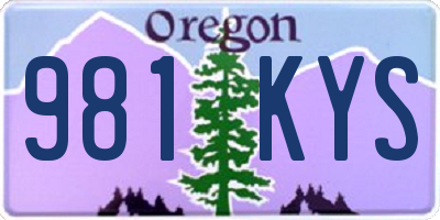 OR license plate 981KYS