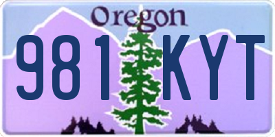 OR license plate 981KYT