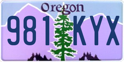 OR license plate 981KYX