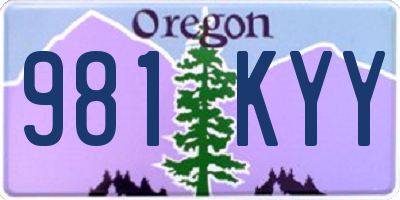 OR license plate 981KYY
