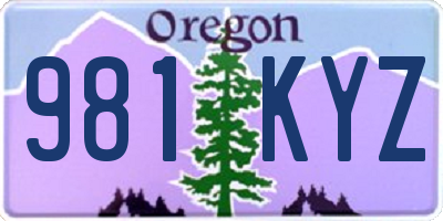 OR license plate 981KYZ