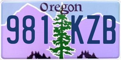 OR license plate 981KZB