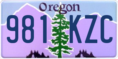 OR license plate 981KZC
