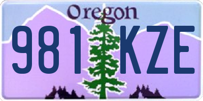 OR license plate 981KZE