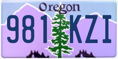 OR license plate 981KZI