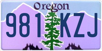 OR license plate 981KZJ