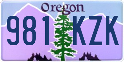 OR license plate 981KZK