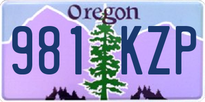 OR license plate 981KZP