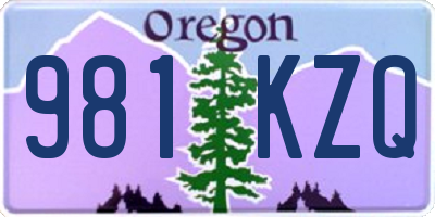 OR license plate 981KZQ