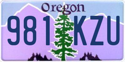 OR license plate 981KZU
