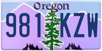 OR license plate 981KZW