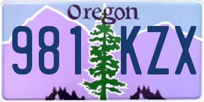 OR license plate 981KZX