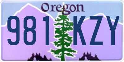 OR license plate 981KZY
