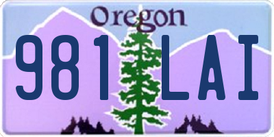 OR license plate 981LAI