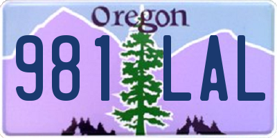 OR license plate 981LAL