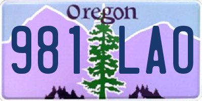 OR license plate 981LAO