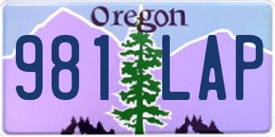 OR license plate 981LAP