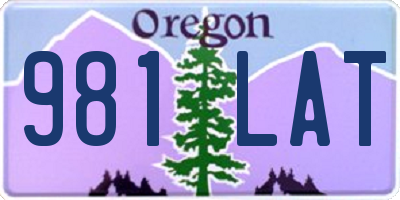 OR license plate 981LAT