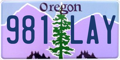 OR license plate 981LAY