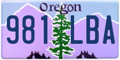 OR license plate 981LBA