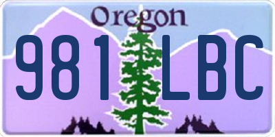 OR license plate 981LBC