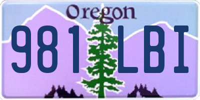 OR license plate 981LBI