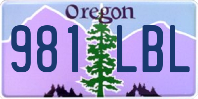 OR license plate 981LBL