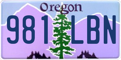 OR license plate 981LBN