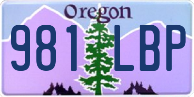 OR license plate 981LBP