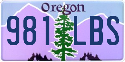 OR license plate 981LBS