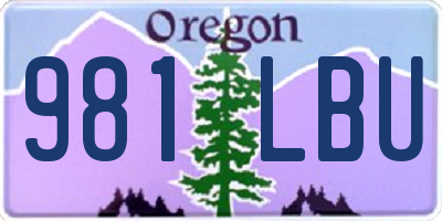 OR license plate 981LBU