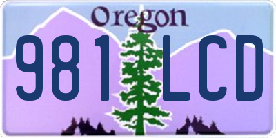 OR license plate 981LCD