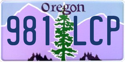 OR license plate 981LCP