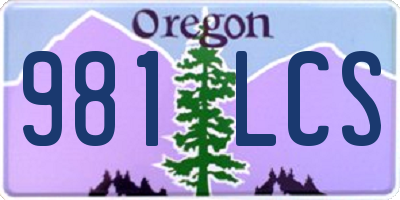 OR license plate 981LCS