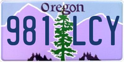 OR license plate 981LCY