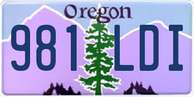 OR license plate 981LDI