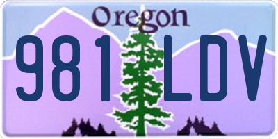 OR license plate 981LDV