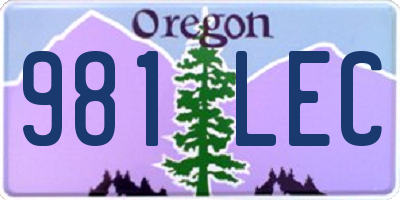 OR license plate 981LEC