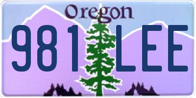 OR license plate 981LEE