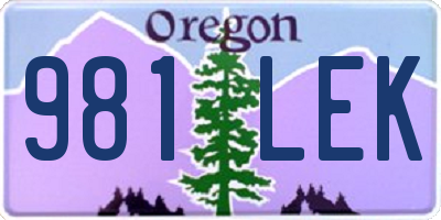 OR license plate 981LEK