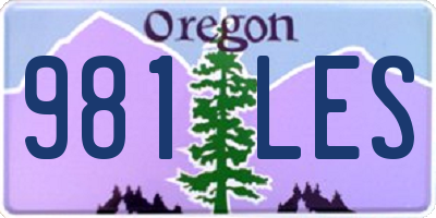 OR license plate 981LES