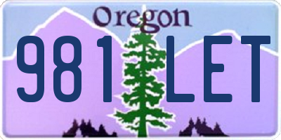 OR license plate 981LET