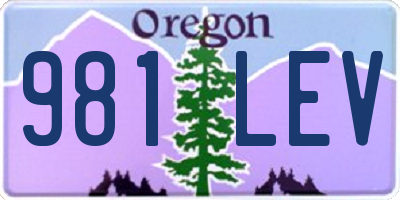 OR license plate 981LEV