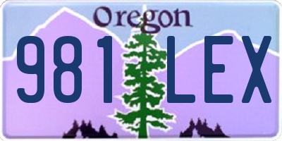 OR license plate 981LEX