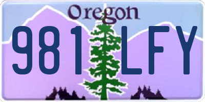OR license plate 981LFY